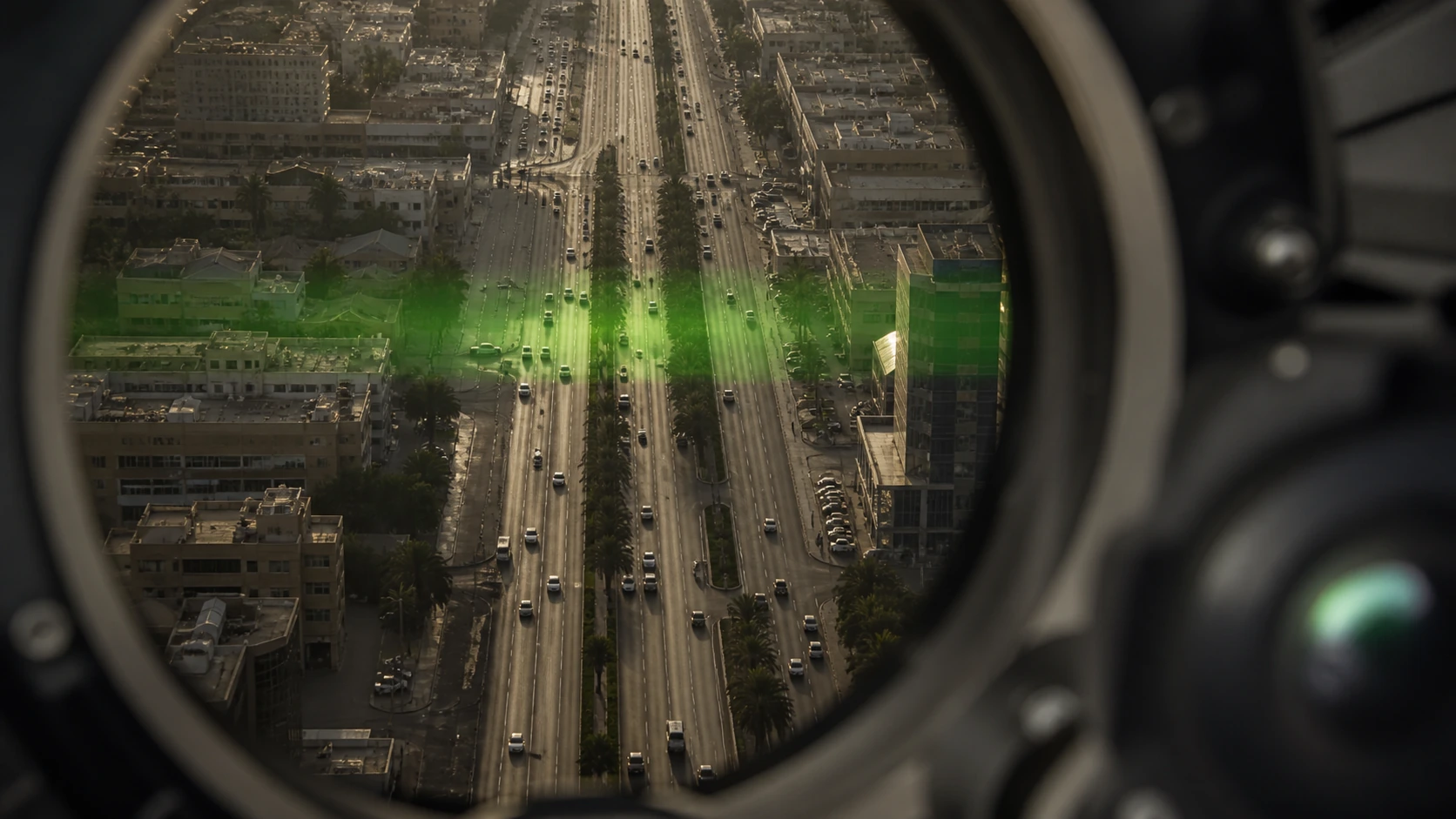 A Riyadh corridor resolved through the aircraft optic